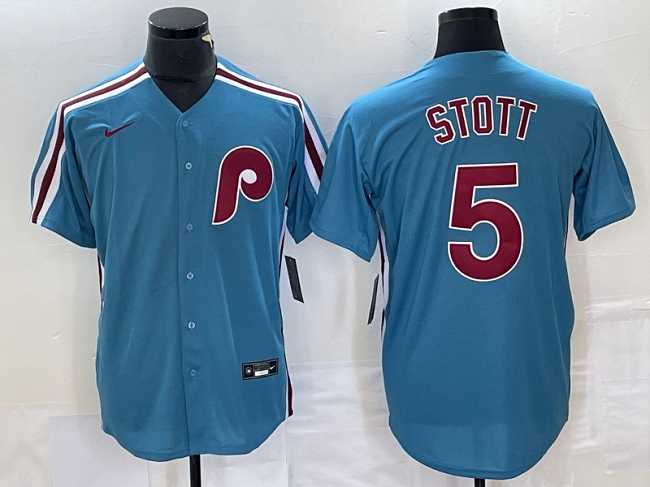 Mens Philadelphia Phillies #5 Bryson Stott Blue Cool Base Stitched Jersey->philadelphia phillies->MLB Jersey